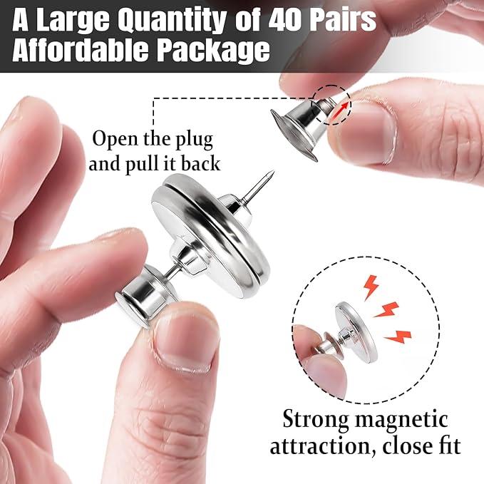 20 Counts Curtain Magnets Closure, Magnetic Curtain Clips, Magnetic Suction Closure Curtain Magnets Stop Light Infiltration Keep Curtain Closed for Home Bedroom Office Draperies