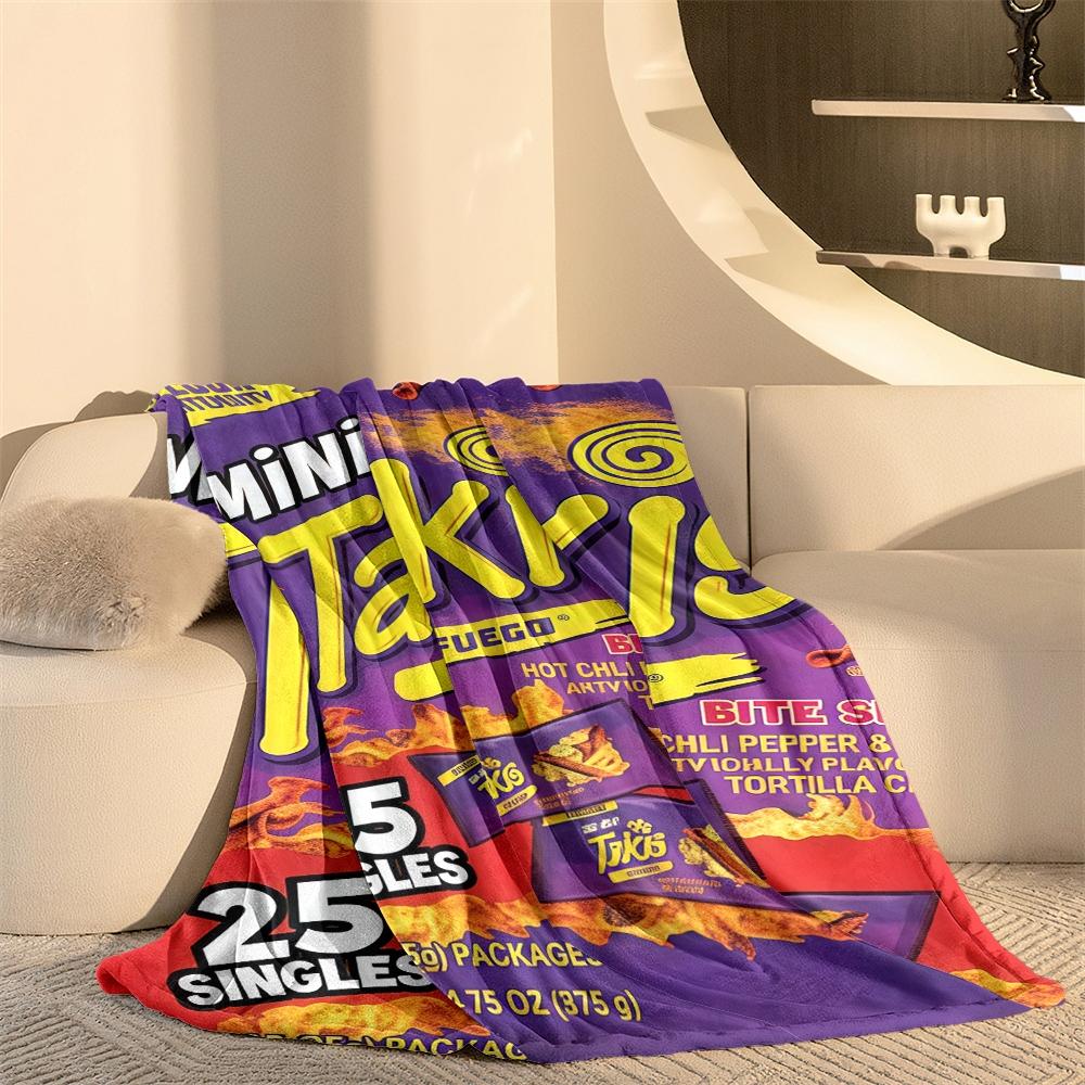 Mini Taco Spicy Theme Blanket, Ultra Soft Flannel Nap Blanket, Shawl Blanket, Small Cover Blanket, Perfect Gift for Holidays