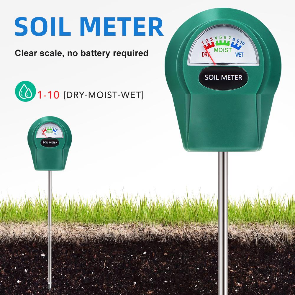 Hand Held Soil Detector High Accurate Soil PH/Water Moisture/Fertility Meter Metal Probe Soil Moisture Tester for Garden Flowers