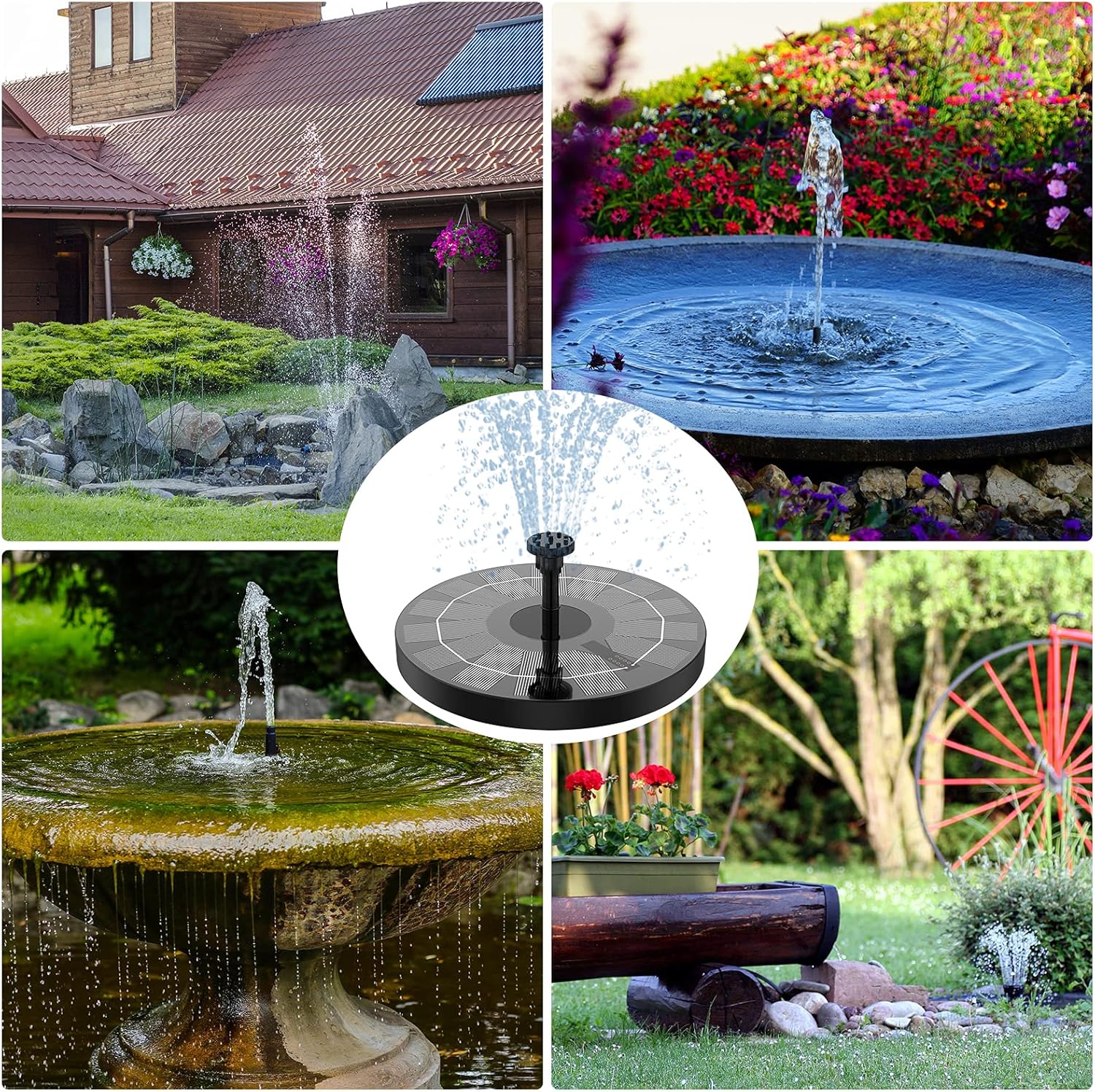 AISITIN 2025 Upgraded Bird Bath DlY Solar Fountain – Suitable for Outdoor GardensPonds, and Swimming Pools, Giving the Garden Soul