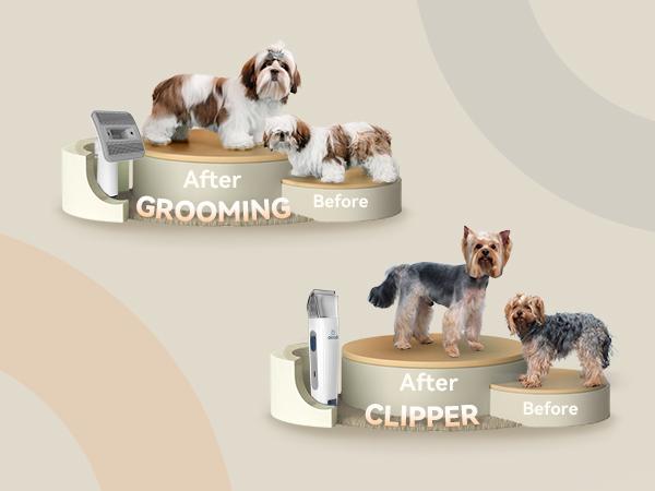 oneisall Dog Hair Vacuum & Dog Grooming Kit, Pet Grooming Vacuum with Pet Clipper Nail Grinder, 1.5L Dust Cup Dog Brush Vacuum with 7 Pet Grooming Tools for Shedding Pet Hair, Home Cleaning