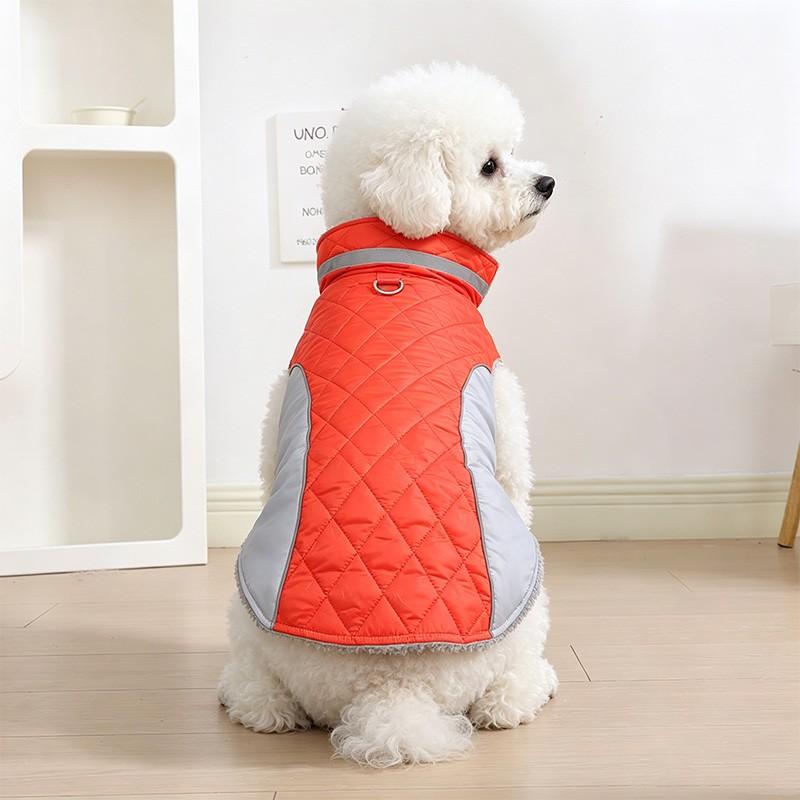 Thick Windproof Pet Jacket for Dogs & Cats, Soft Warm Coating, Reflective Design, D-Ring Harness, Easy-On Magic Tape, Multiple Sizes