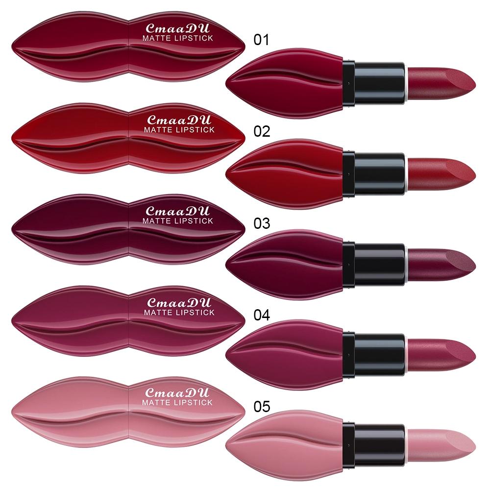 CmaaDu 10-Color Matte Moisturizing Lipstick, Professional Lip Cosmetics for Women with Fashionable Lip Design, Essential for Daily and Holiday Makeup, Moisturized Lipstick Gift