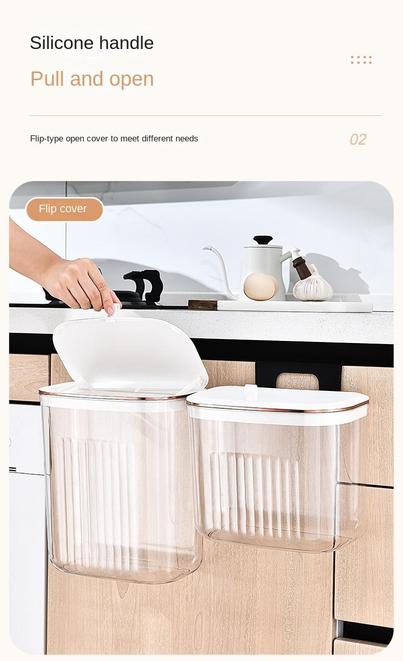 UFORU Transparent Wall-mounted Kitchen Waste Bin with Cover ,Compatible with Countertops, Cabinets, Bathrooms, Bedrooms & Indoor Use,Home Decoration Household Items Box UFORU Transparent Wall-mounted Kitchen Waste Bin with Cover ,Compatible with Countertops, Cabinets, Bathrooms, Bedrooms & Indoor Use,Home Decoration Household Items Box