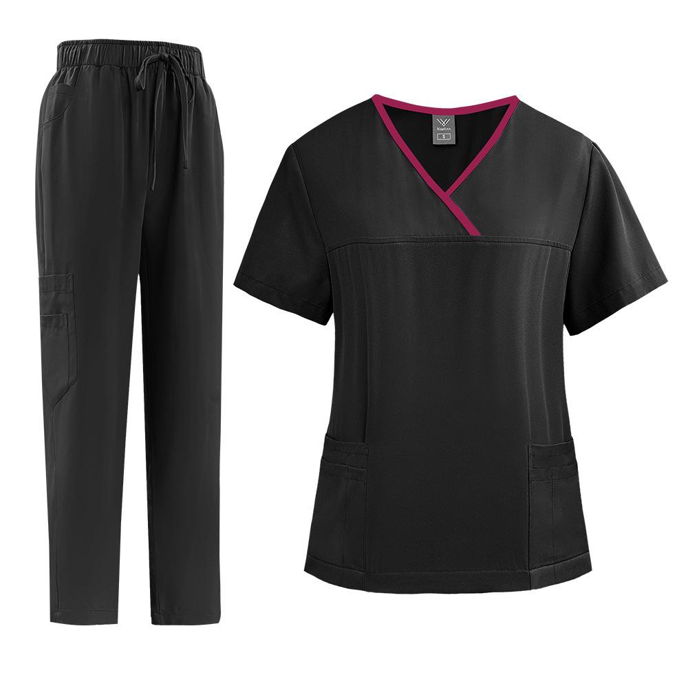 Thin Quick-drying Nursing Home Uniform Female Work Clothes Set Spa Beauty Salon Short-sleeved Trousers Hand Washing Clothes Set