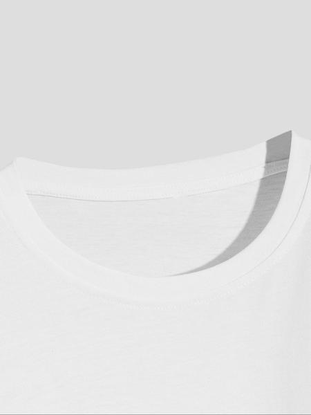 Men's Regular Fit Car & Letter Print Round Neck Tee, Street Fashion Casual Short Sleeve T-shirt for Daily Wear, Men's Top for All Seasons, Tropical, Streetwear