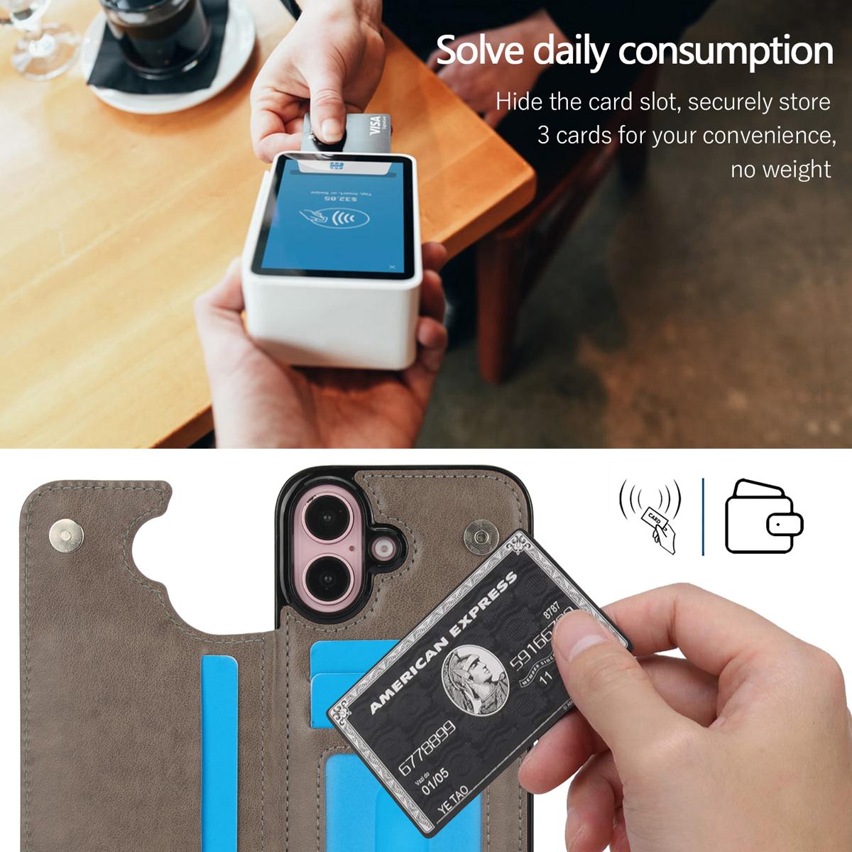 Shockproof For iPhone 16/15/14 Pro Max 13 12 11 With Card Holder Wallet Phone Case Embossed Butterfly Pattern PU Leather Double Magnetic Buttons Flip Phone Cover