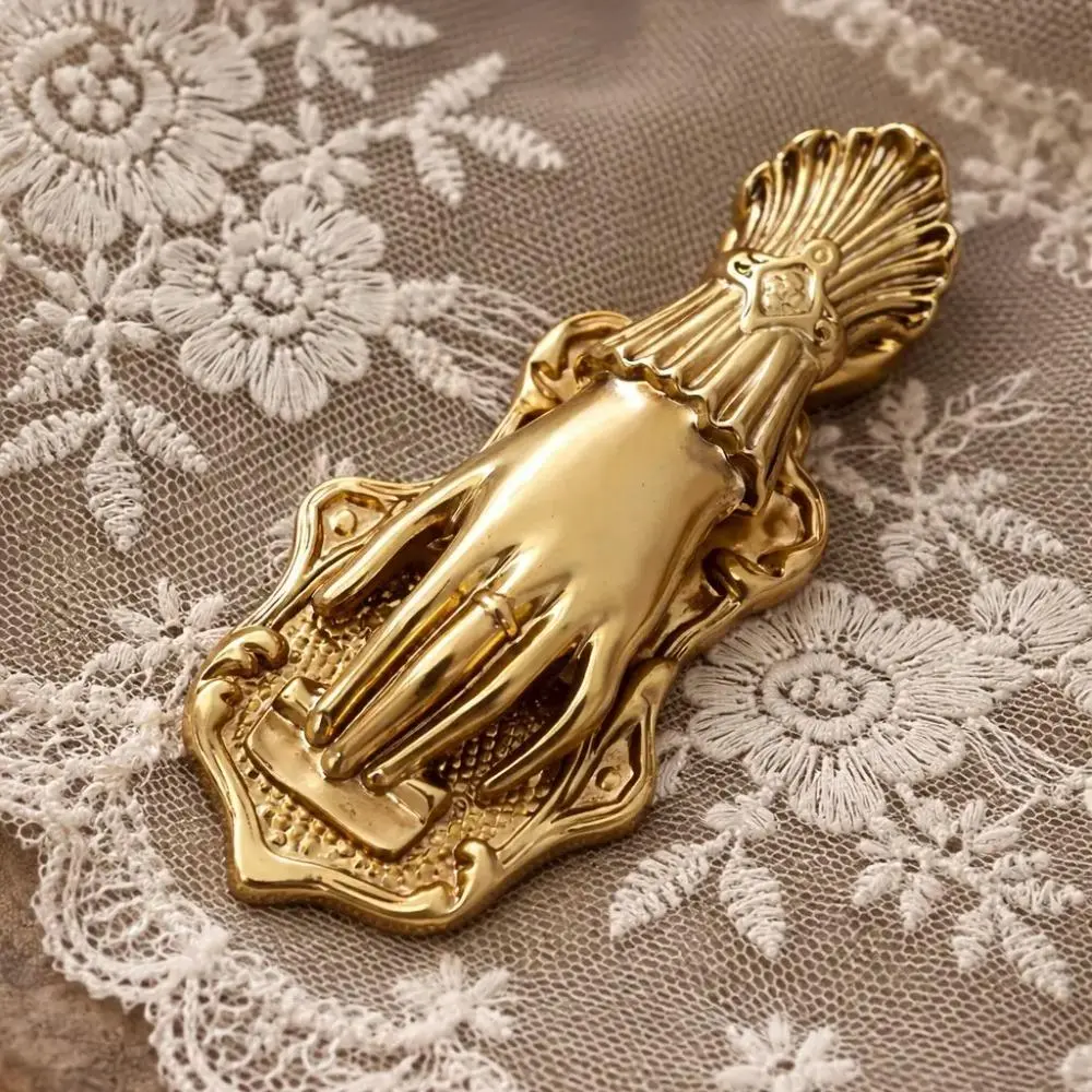 Victorian Hand-Shaped Metal Binder Clip, Vintage Gold Journal Charm Bookmark, Retro Paper Page Clamp, Decorative Stationery Organizer for Notebook Planner Book Office Use, Office Accessories, Journal Lovers