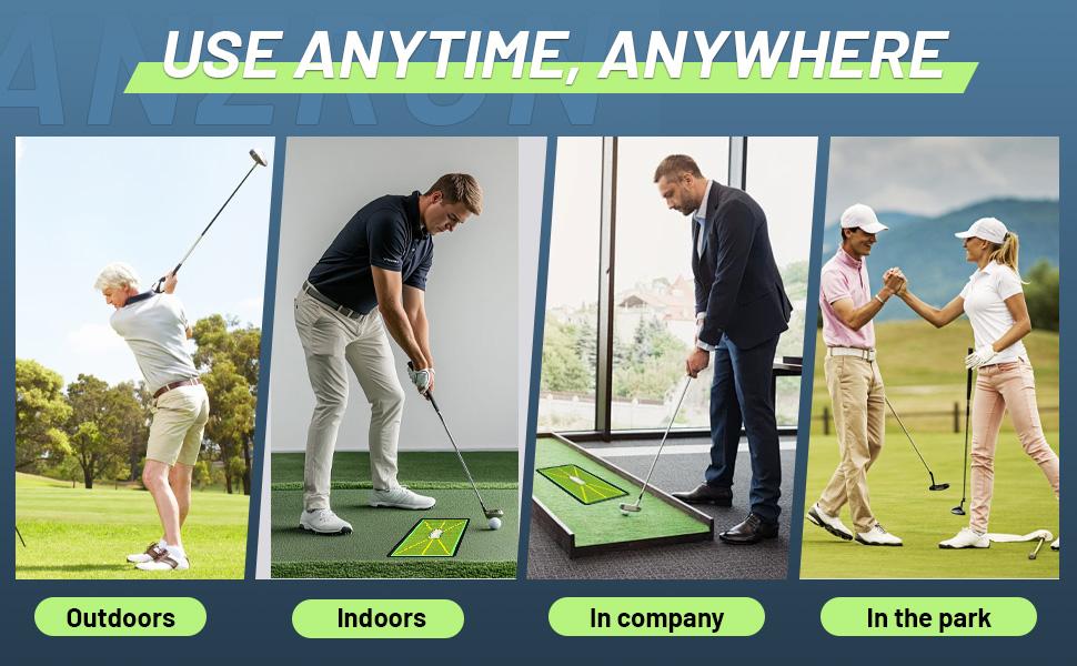 Golf Hitting Mat 16 x 8 Inches, Divot Board with Swing Path Feedback for Men, Women, Beginner, Indoor and Outdoor Training, Perfect Gift for Family and companions