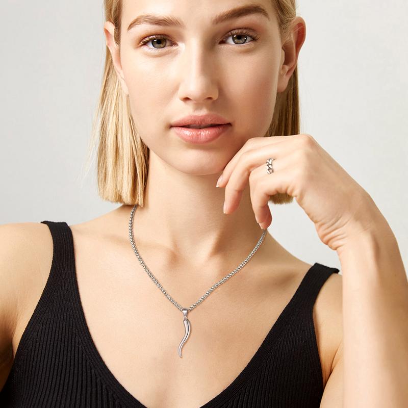 FaithHeart Italian Horn Necklace Cornicello Pendant for Men Women