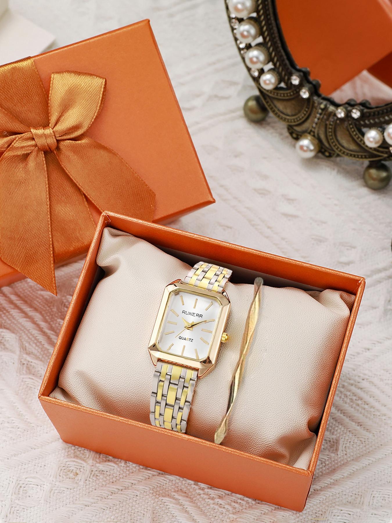 Minimalist Versatile Square Exquisite Fashion Quartz Watch — Fashion Light Luxury Student Watch Set