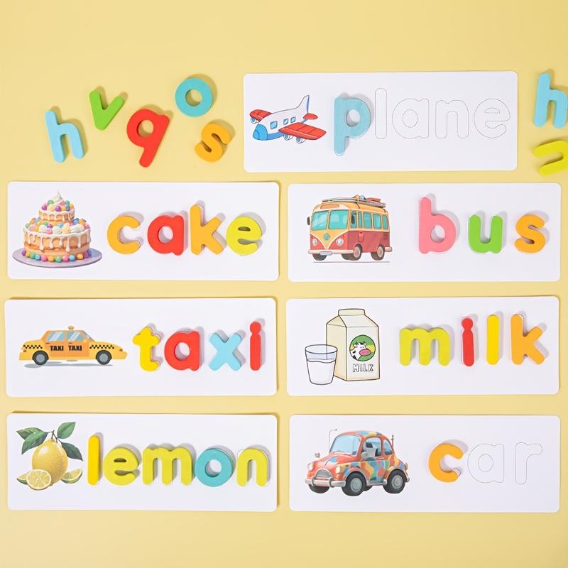 Educational toy gifts, Preschool alphabet tool, children's word recognition, spelling, matching letter learning game activities, viewing learning toys, wooden teaching toys, Halloween, Christmas gifts