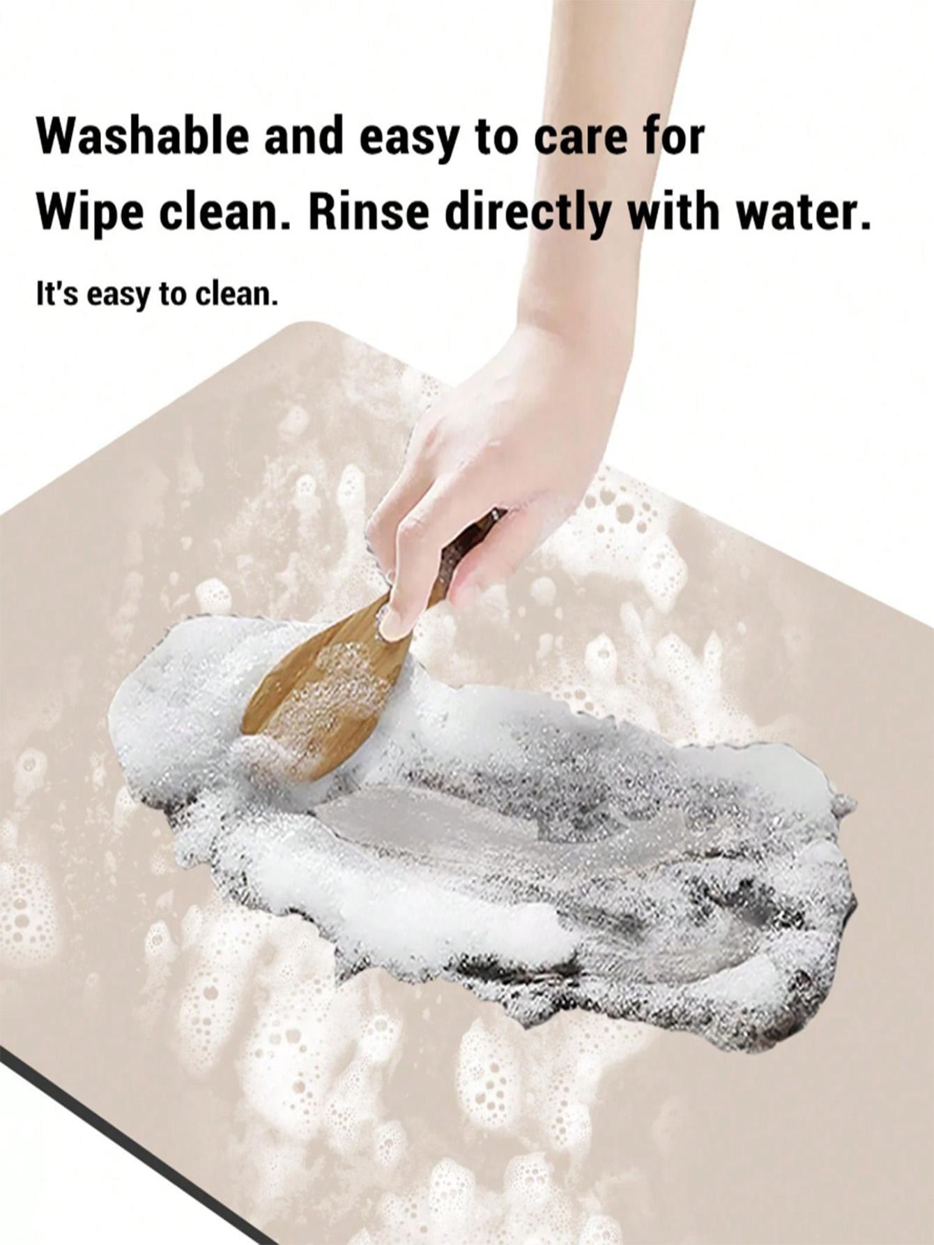 Olive Kitchen Rug, Minimalist Style, Non-Pile, Machine Made, Anti-Slip, Durable, Comfortable, Suitable for Kitchen, Bathroom, Living Room