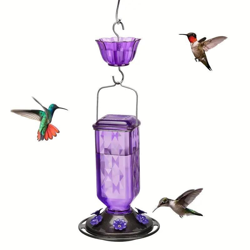 Outdoor Hanging Hummingbird Feeder, 26oz Leak-Proof Nectar Feeder, 6 Feeding Ports, Ant Barrier, Garden Decor, Best Holiday Gift
