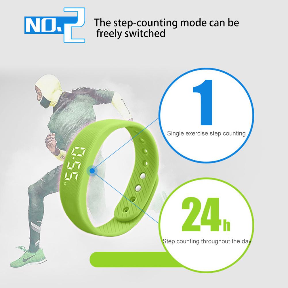 LED Digital Smart Wristbands Waterproof Smart Clock Smartband With Running Pedometer Monitor Smart Band Vibration Alarm Reminder