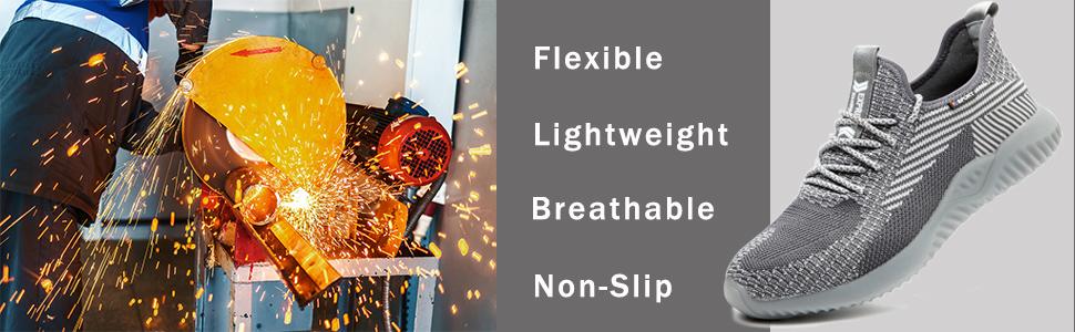 Steel Toe Safety Shoes for Women Men Work Shoes Industrial & Construction Sneakers Puncture Proof Lightweight Working Shoes