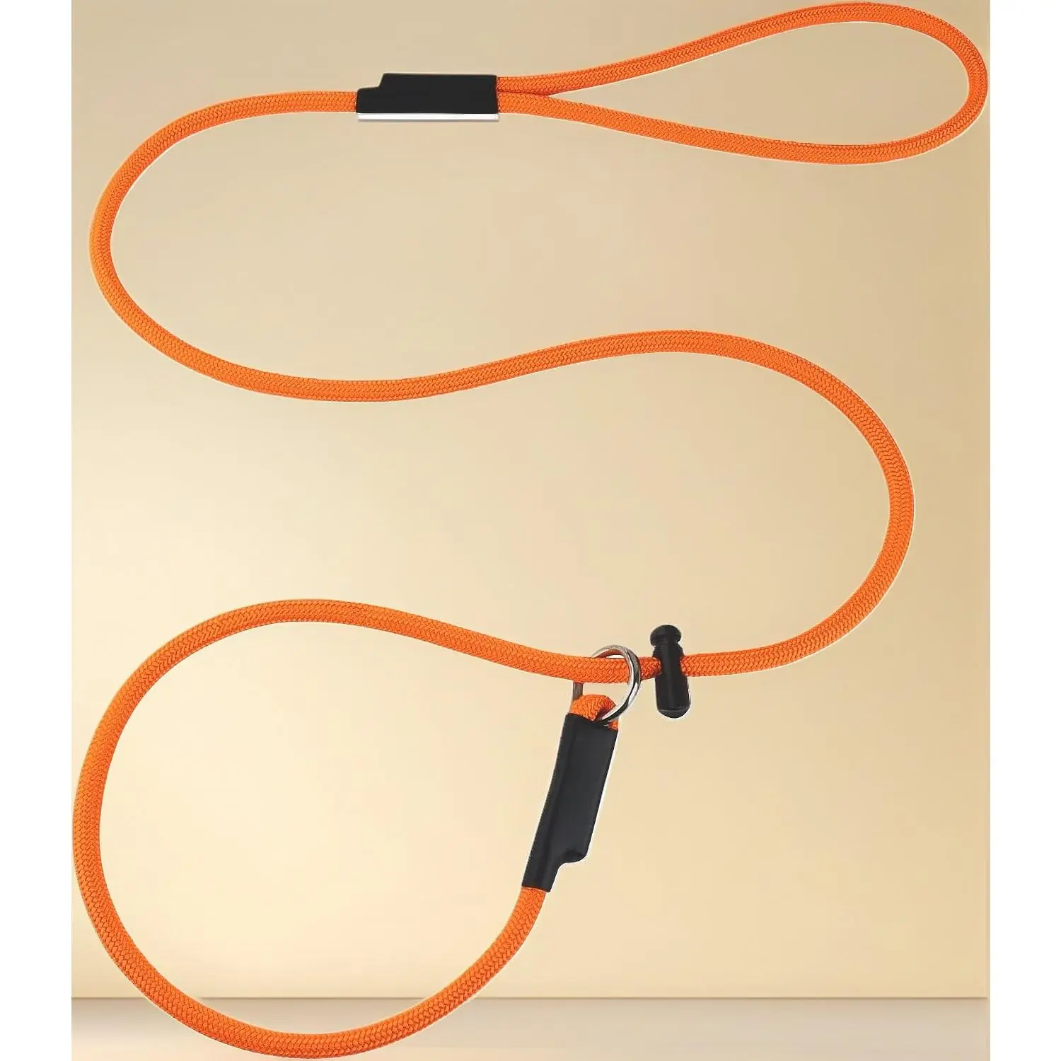 4FT Heavy-Duty Nylon Slip Lead Dog Leash, No-Pull Training Rope with Spring-Loaded Adjustable Stopper for Small, Medium, Large Dogs