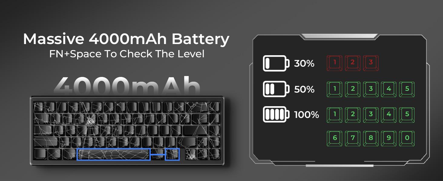 XVX M67 Tri-Mode Mechanical Keyboard With Spider Web IMD-Tech Keycaps, QMK/VIA  Gasket, RGB Hot Swappable, bluetooth