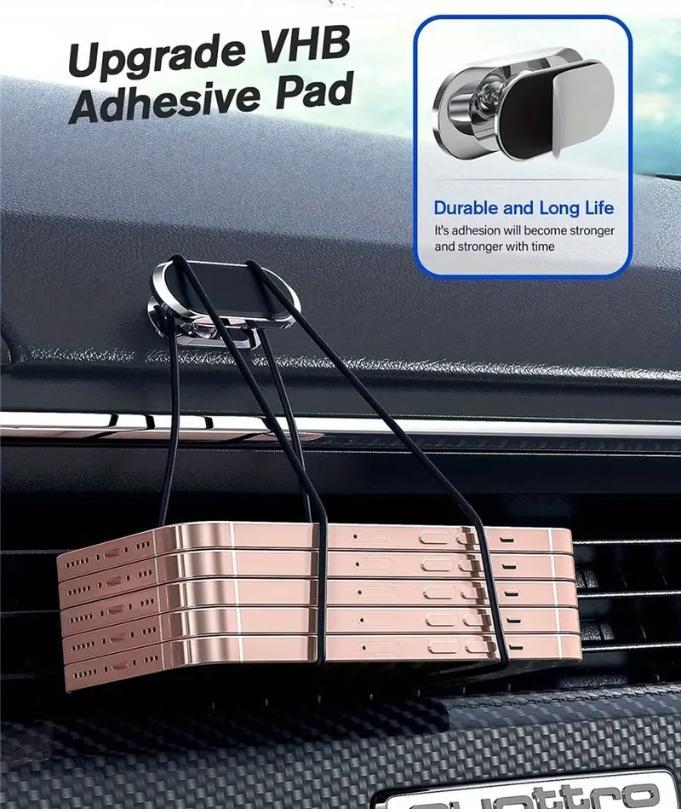 Car magnetic phone holder, compatible with mobile phones and tablets, universal suction cup navigation bracket, 360° rotatable and adjustable, car interior accessory