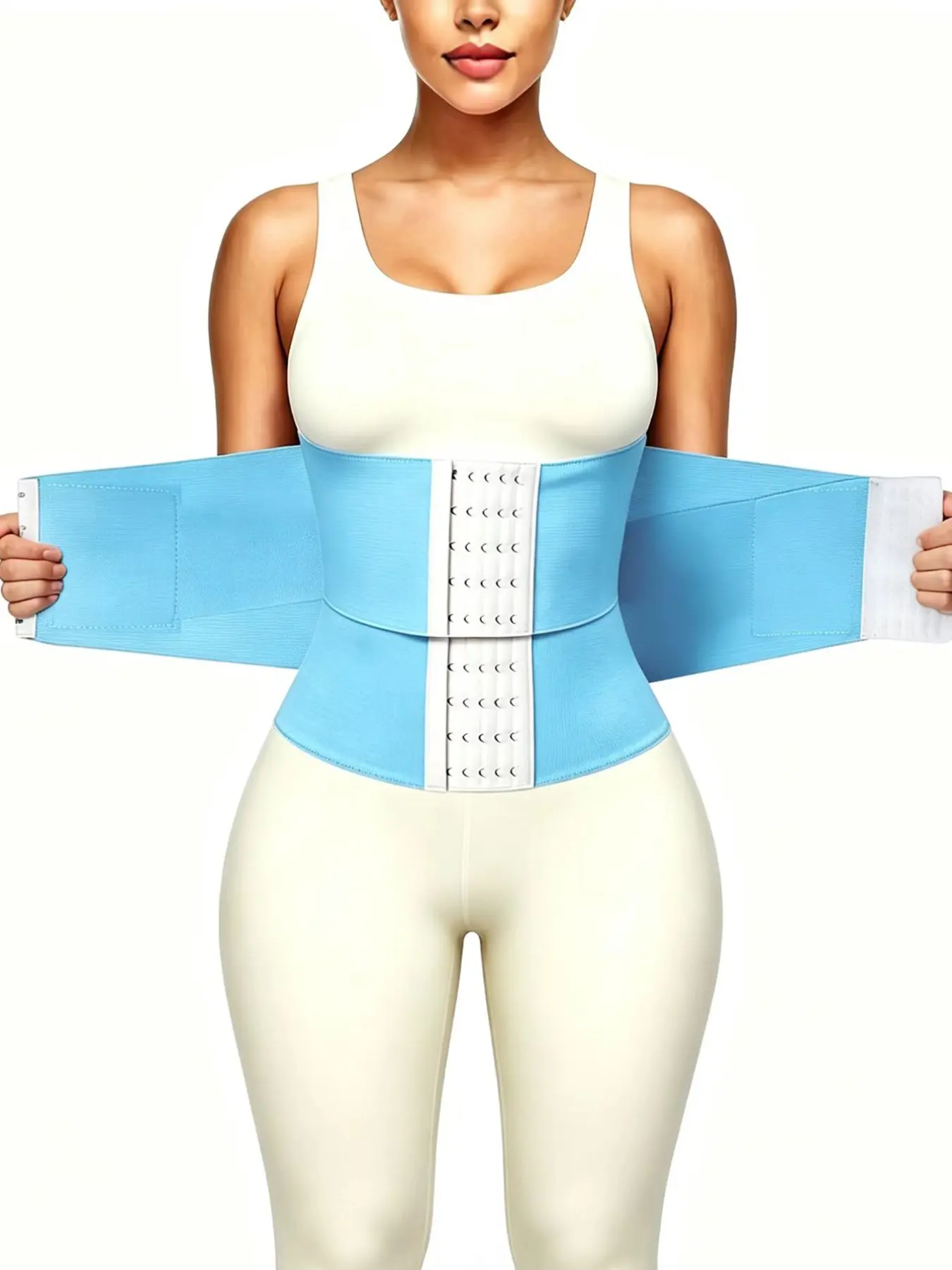 Waist Trainer Belt, Adjustable Full Elastic Waistband with 6 Buckles, Abdominal Control, Waist Shaper for Fitness and Training