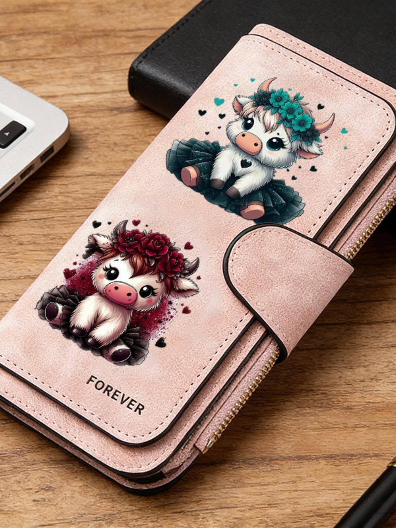 1pc Highland cow Women'S Long Wallet, Multi-Functional Wallet, Portable Snap Closure Coin Purse, Birthday Gift and Daily Commute for lovers, Playful Design, Perfect Holiday Gift, Perfect for Outdoor, Travel, and Family Use4.08PYT-16