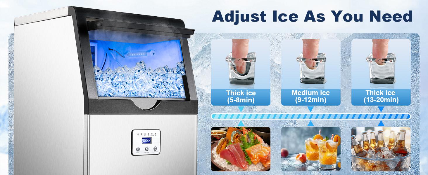 110lb/24hr Undercounter Ice Maker - NSF Commercial Heavy Duty 25lb Bin Self Cleaning 45 Cubes/12min Stainless Steel CIM40-FT Icemaker 110lb/24hr Undercounter Ice Maker - NSF Commercial Heavy Duty 25lb Bin Self Cleaning 45 Cubes/12min Stainless Steel CIM40-FT Icemaker
