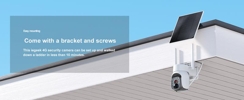 Hawkray 4G LTE Cellular Security Camera (No Wifi & Build in Sim Card)  with Solar power Security Camera Outdoor Wireless , 2K Color Night Version, 360 Live View, Motion Detection, 2-Way Audio Automatic Connection PTZ