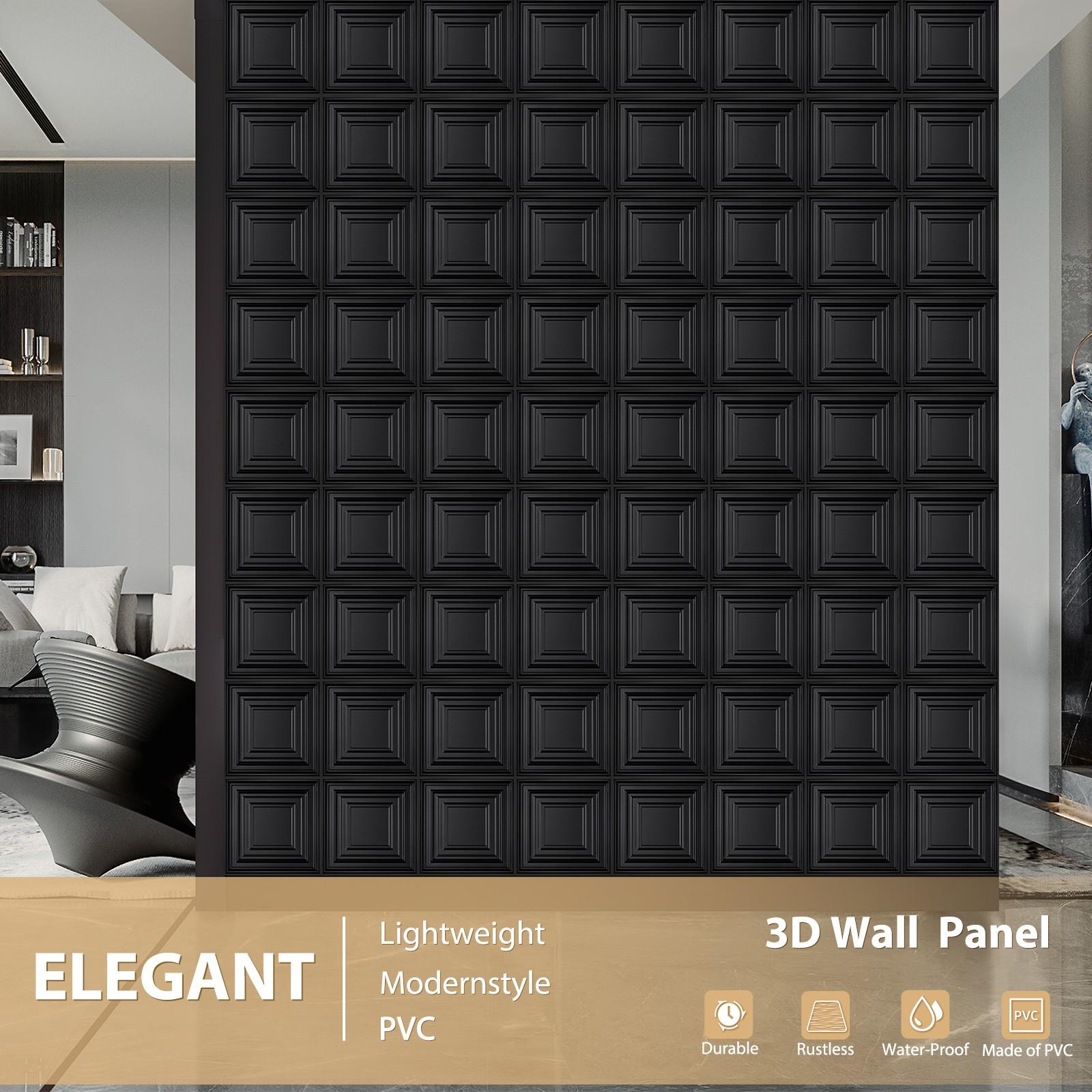 12/20/30 Pack 3D Wall Panels for Interior Wall Decor, Modern Diamond Textured Accent Wall Paneling, Gaming Living Room Decoration