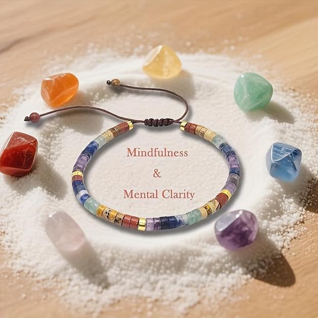 Handcrafted Multicolor Crystal Bead Bracelet  Infused with Mindfulness Energy for Enhanced Mental Clarity and Inner Peace