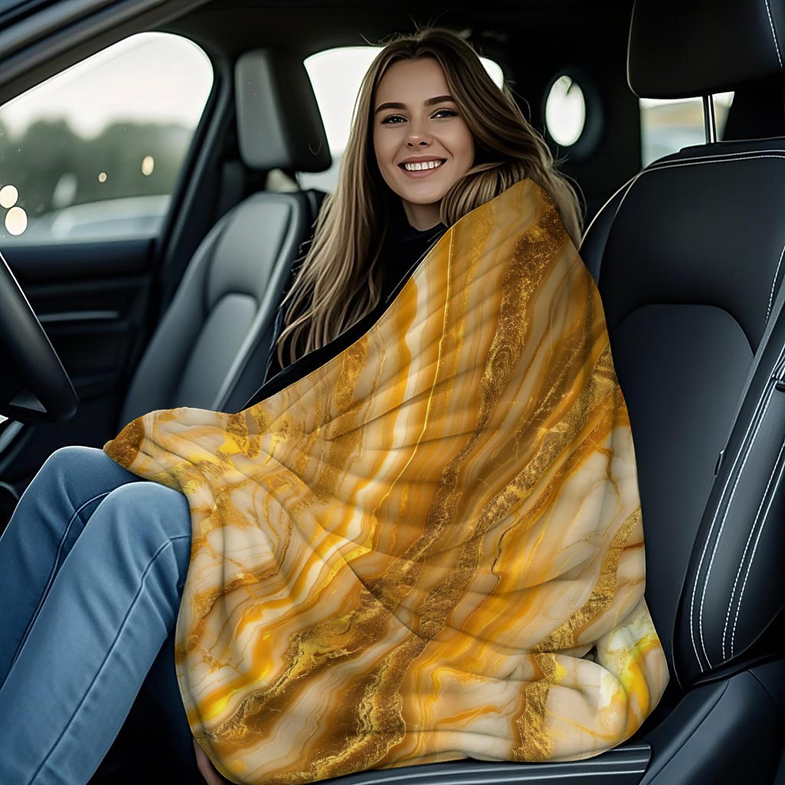 Modern Luxury Marble Print Flannel Blanket, Soft and Fluffy, Warm and Breathable, Ideal for Fluid Art Enthusiasts to Use at Home, in the Office or While Traveling, and an Excellent Gift for Family and Friends