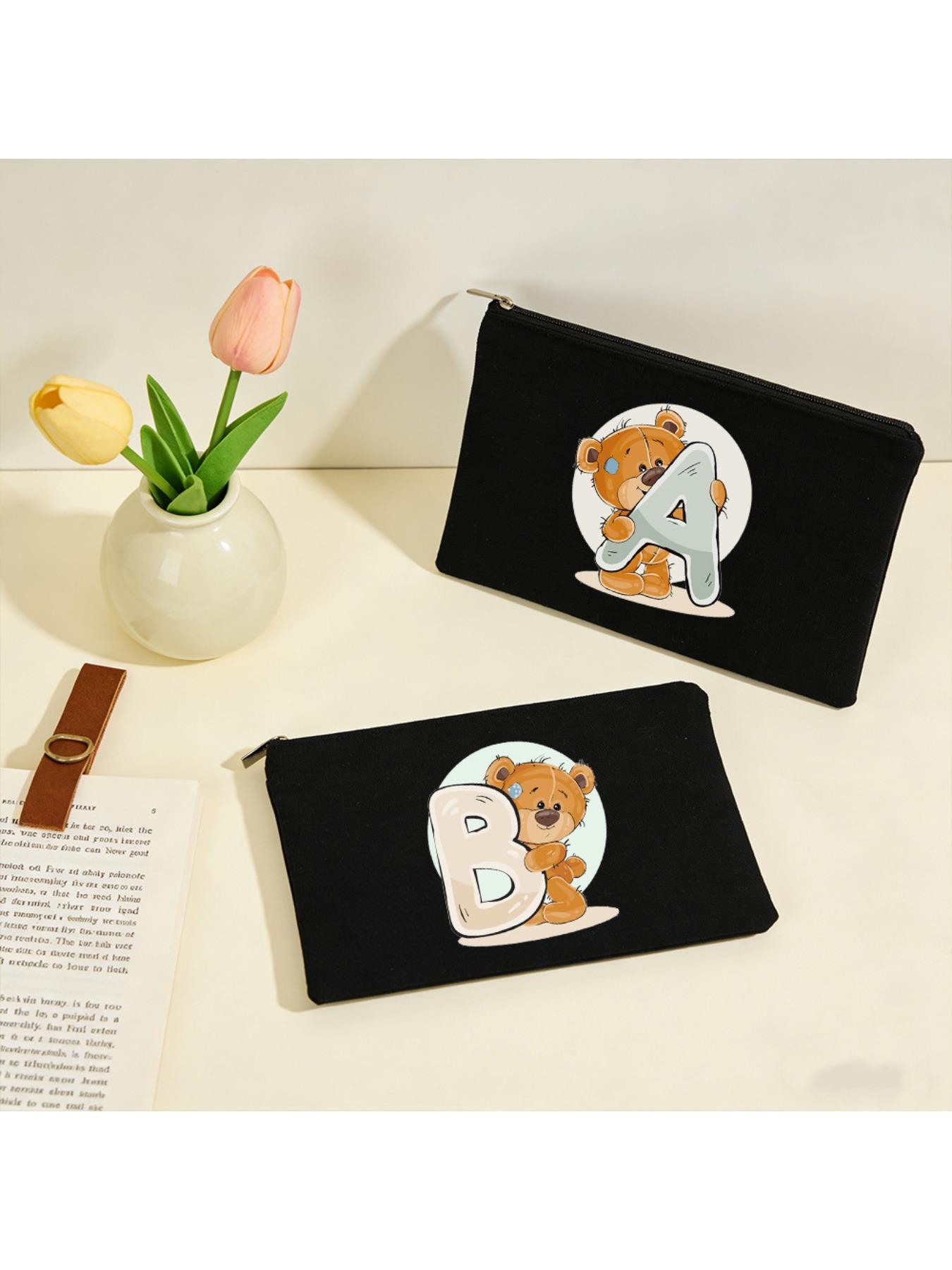 Cute Poodle Print Zipper Pouch Portable Cosmetic Bag Small Storage Bag for Women Girls