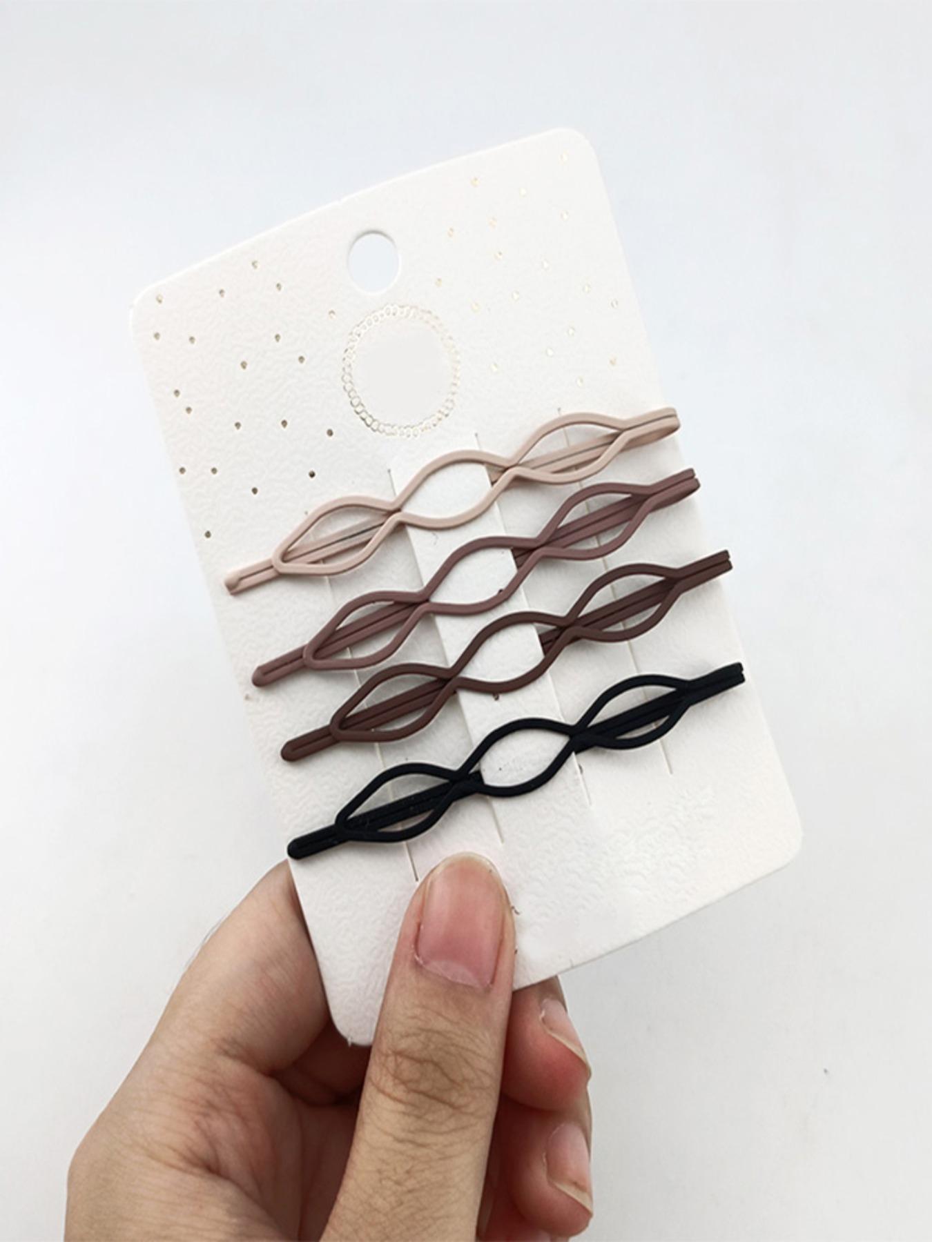 1 Pack of 4 7cm Triangular Hair Clips, Solid Color Simple Design, Strong Hold, Ideal for Commuting, School, Daily Use