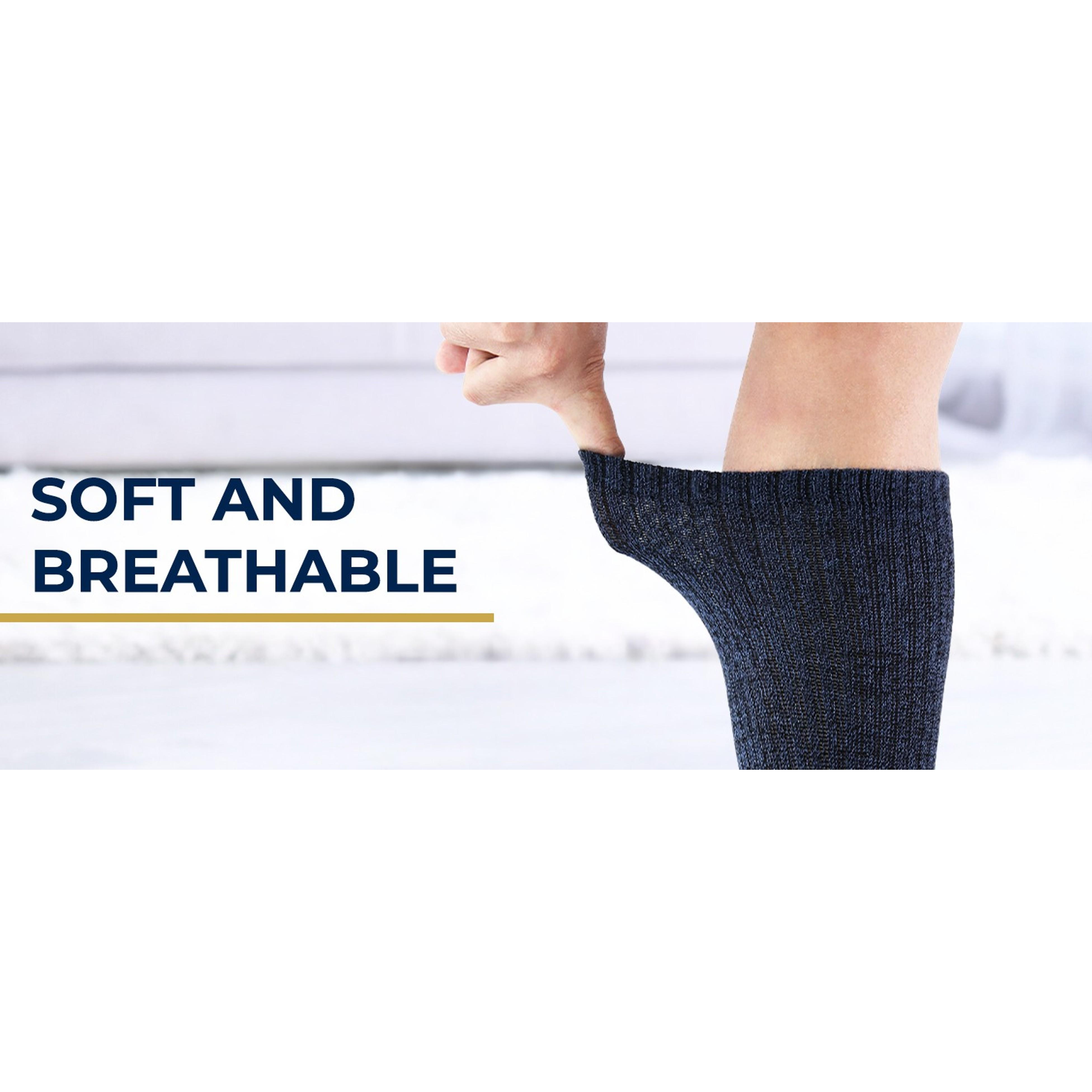 3 Pairs Bamboo Viscose Men's Socks - Premium Crew Work Socks, Moisture Wicking Socks for Hiking & Work BootsGift