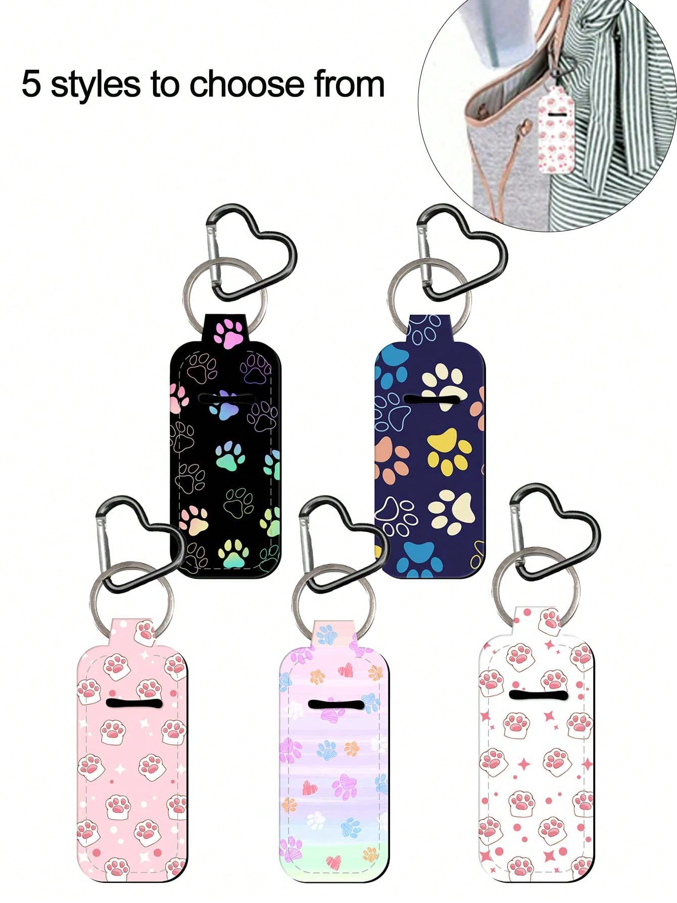 Lipstick storage key chain, with clip, lipstick cover, lipstick bag, portable pocket lipstick tube storage bag, travel accessories, lipstick cover key chain, multi-function accessories