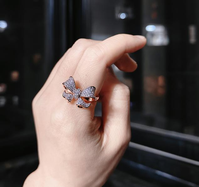 Jeulia Bowknot Design Round Cut Sterling Silver Ring Sterling Silver Zircon Engagement