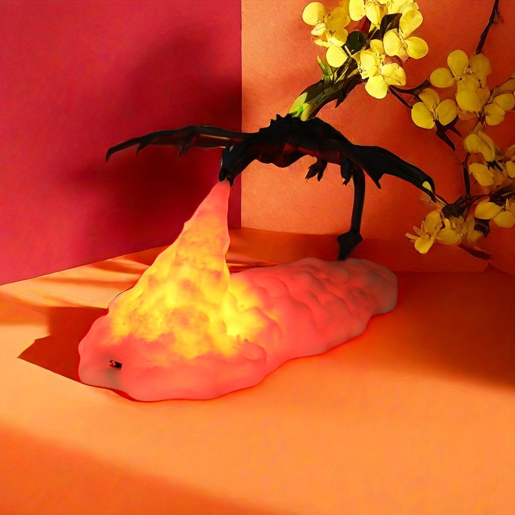 1pc Fire Dragon Lamps, 3D Printed Volcano Dragon Lamps Night Light Moon Light, Desktop Lamp for Bedroom Office, 3D Printed Night Lights, Mood Lights