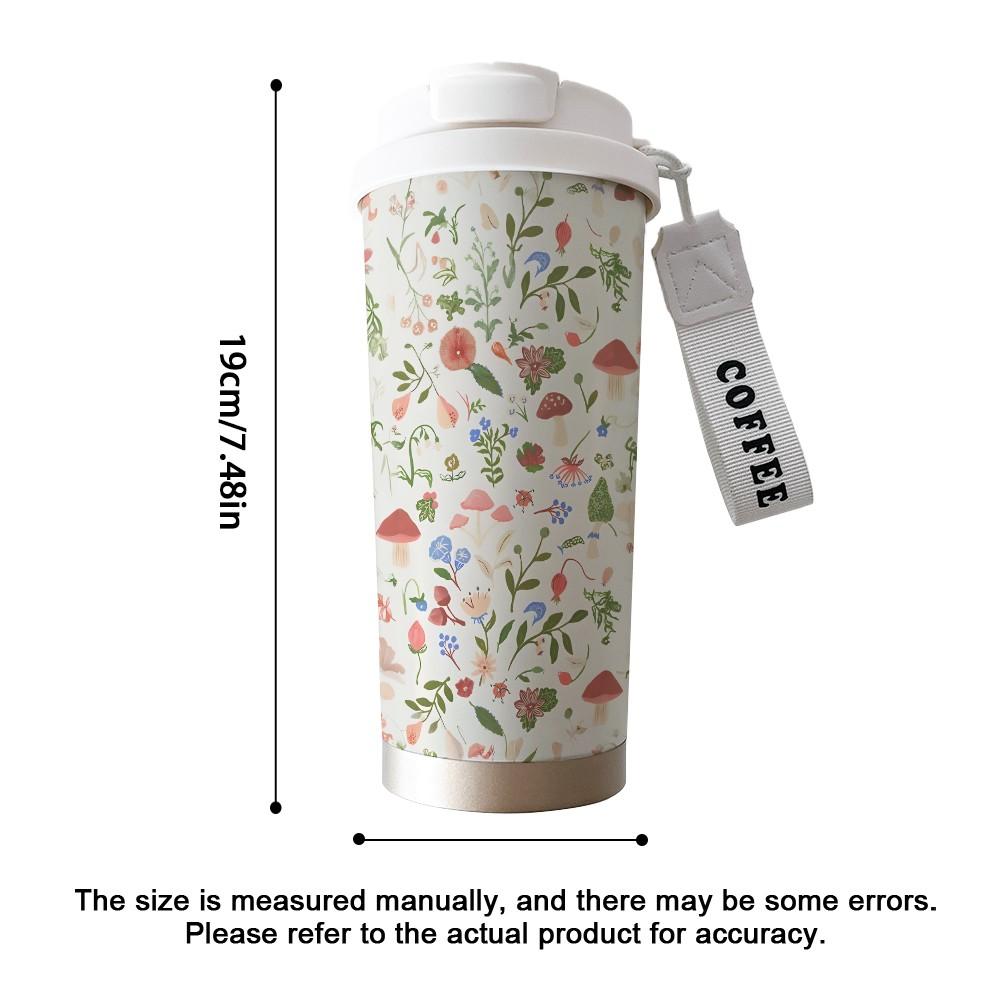 Abstract Flower Texture Coffee Cup, Portable Dual Drink Insulated Mug, Thermal Water Bottle, Cool Fashion, Office, Travel, Sports, Golf