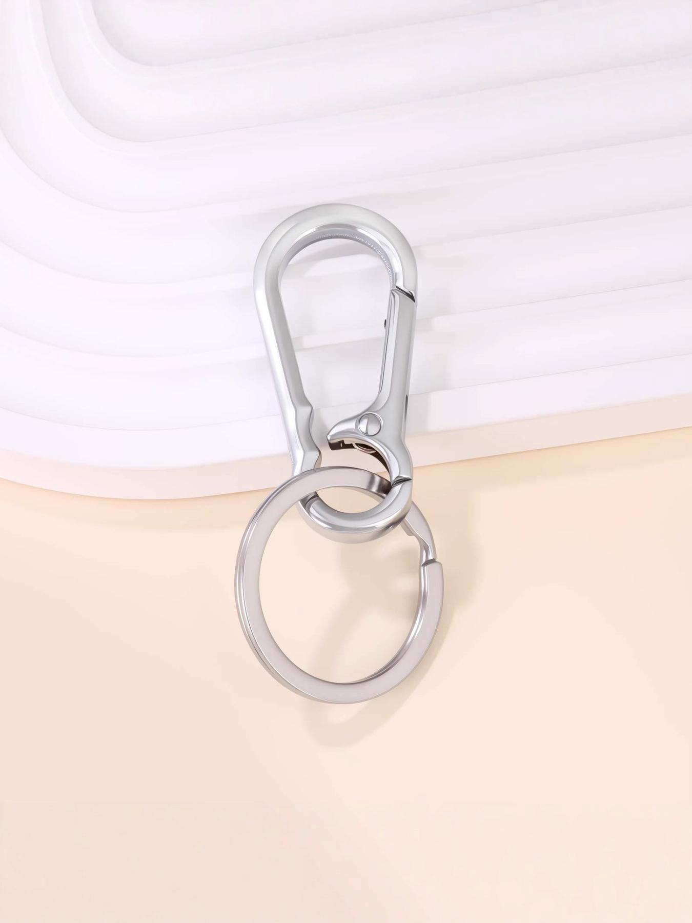 2 Pack Metal Car Keychain Accessories, DIY Ring Circle Waist Hanging Buckle, Men's Climbing Hook Key Chain Couple Pendant