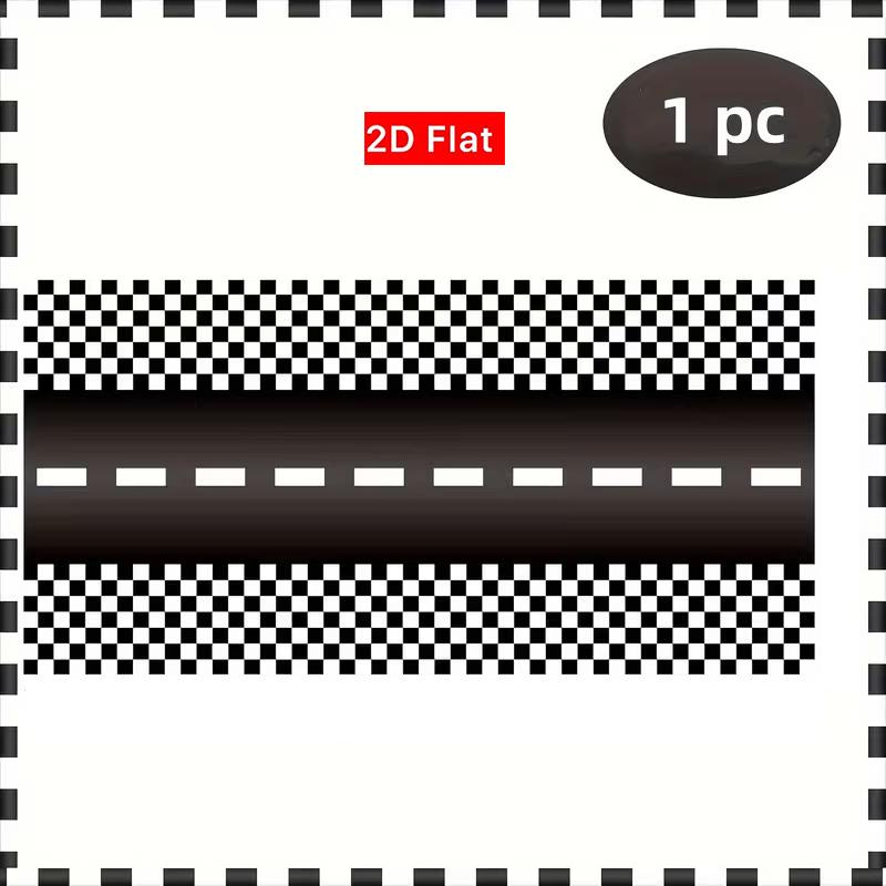 2D Flat Party Tablecloth 1pc, Checkered Racing Theme, Polyester Material, No Power Required, Perfect for Party Decorations