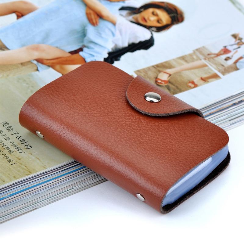 Waterproof Card Case Wallet with 24 Clear Slots, 1 Count Business Card Organizer Holder with Snap Closure, Desk Accessory for Home & Office, Office Accessories, Card Storage Card Carrying Holder