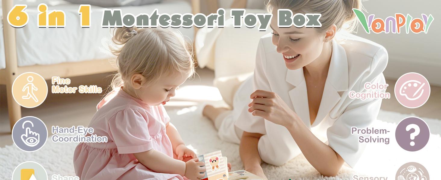 Baby Tissue Box Toy - Wooden Montessori Toys , Educational Baby Toys  for Preschool Learning Fine Motor Skills, Activity Cube Sensory,  Multifunctional Stuffers Learning Toy