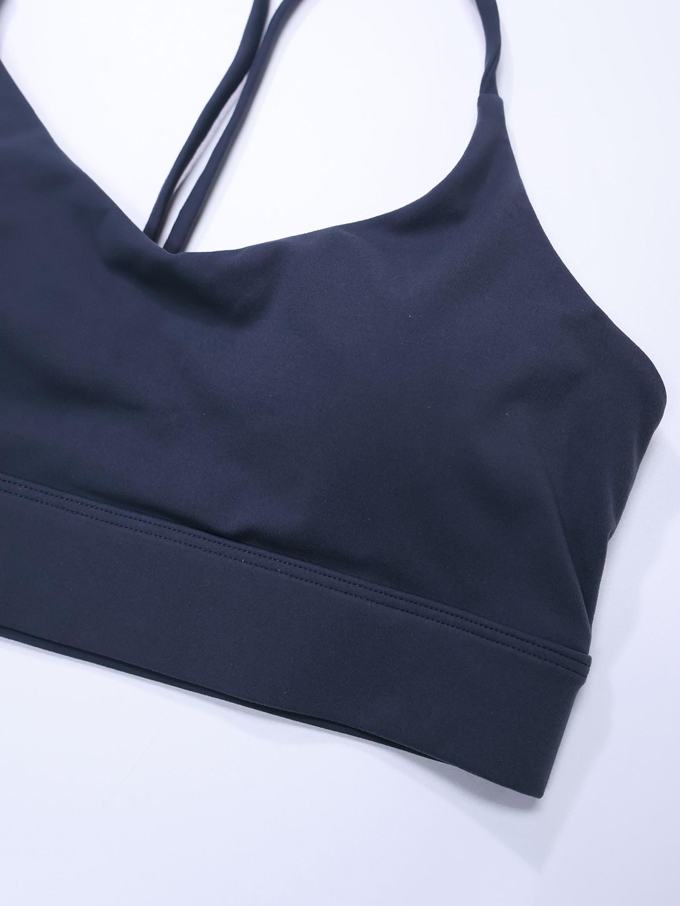 Women's Sexy Backless Sports Bra, Yoga Underwear, Cross-Back Design, Nylon Spandex Fabric, Soft Breathable Comfort, All Seasons