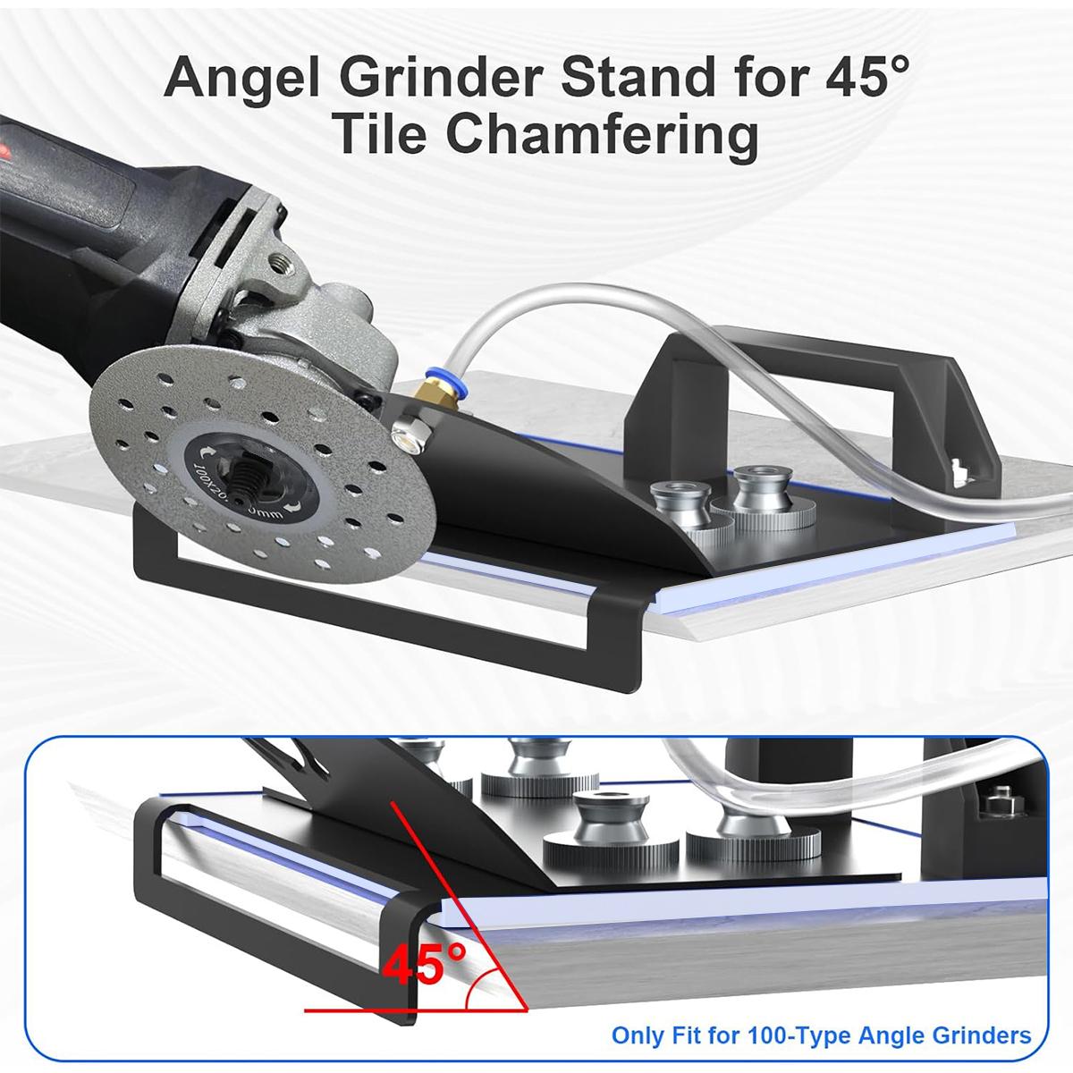 45 Degree Tile Chamfering Tool, Ceramic Tile Cutter Tool, Angle Grinder Attachments Stand for The Pro, Tile 45 Degree Angle Cutting Tool for 100-Type Angle Grinders, for Precise Tile Cutting, Power Tools