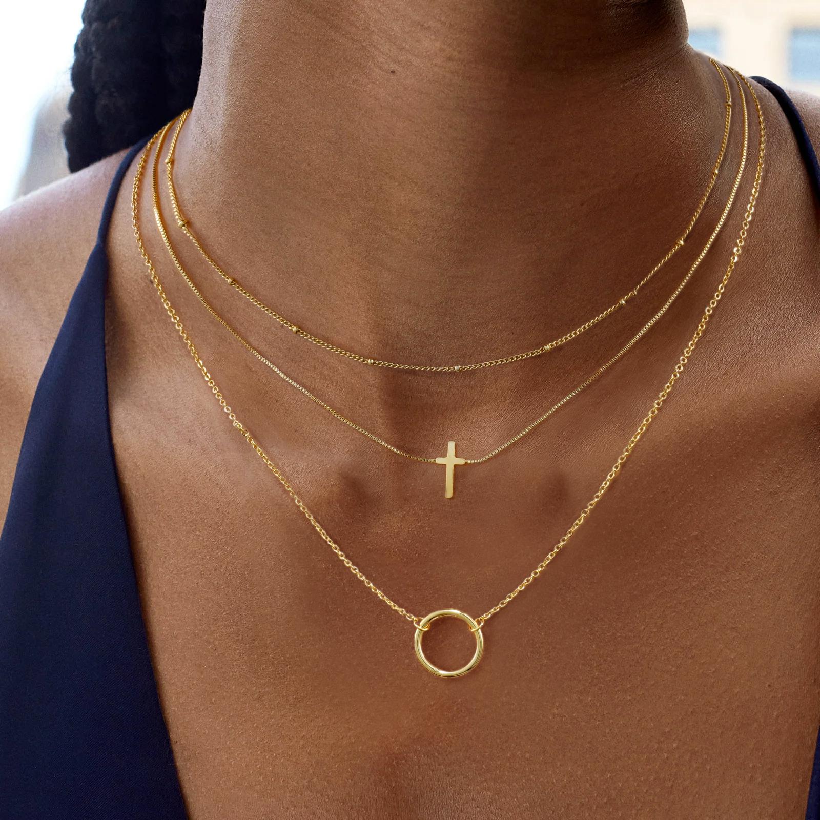TASISO Gold Layered Cross Necklace for Women Dainty Diamond Cross Pendant Necklaces Non Tarnish Waterproof Necklace Simple Choker Minimalist Jewelry TASISO Gold Layered Cross Necklace for Women Dainty Diamond Cross Pendant Necklaces Non Tarnish Waterproof Necklace Simple Choker Minimalist Jewelry