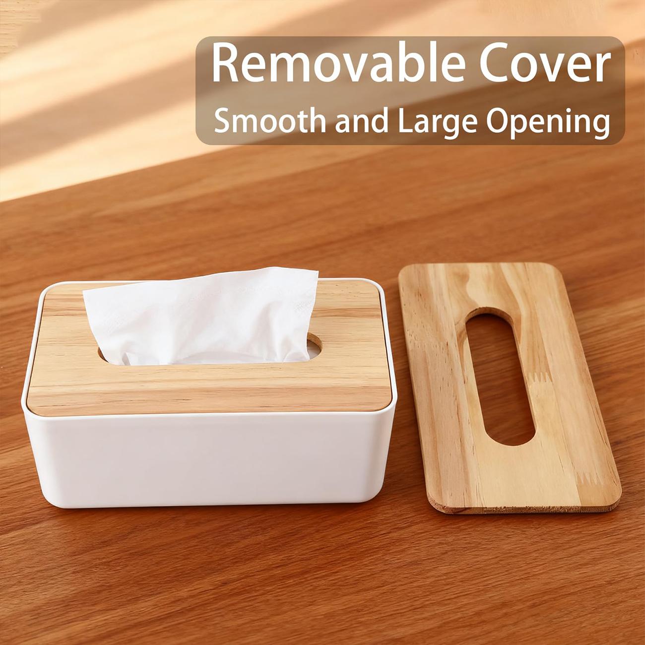 Rectangular covered tissue paper boxes, bamboo-covered tissue paper boxes, square bathroom decorative tissue paper boxes, napkin paper boxes, tissue paper boxes for home, car, home, office and bathroom use, Tissue Holder, Tissue Dispenser