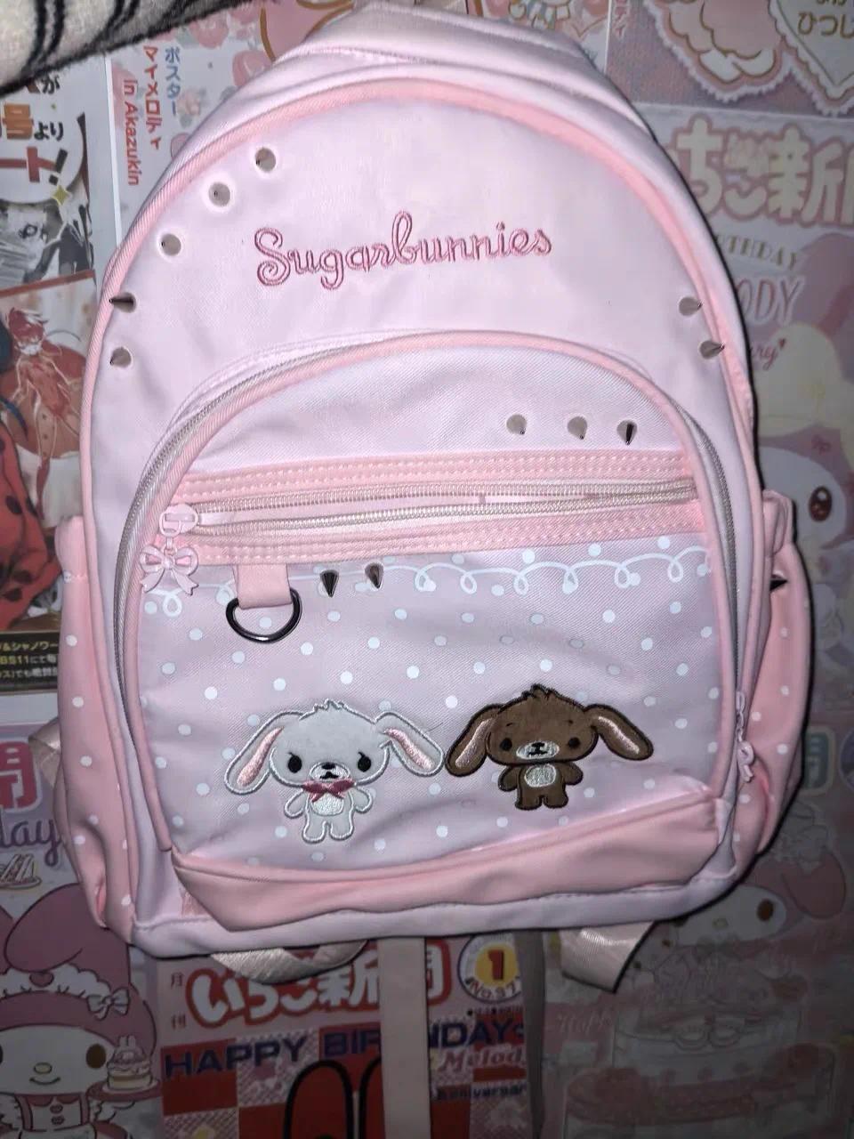 37cm Sugarbunnies Pink Backpack Large Capacity Multi-Layer Storage Travel Take Bag  Anime Student Rewards Girl Birthday Gift Toy
