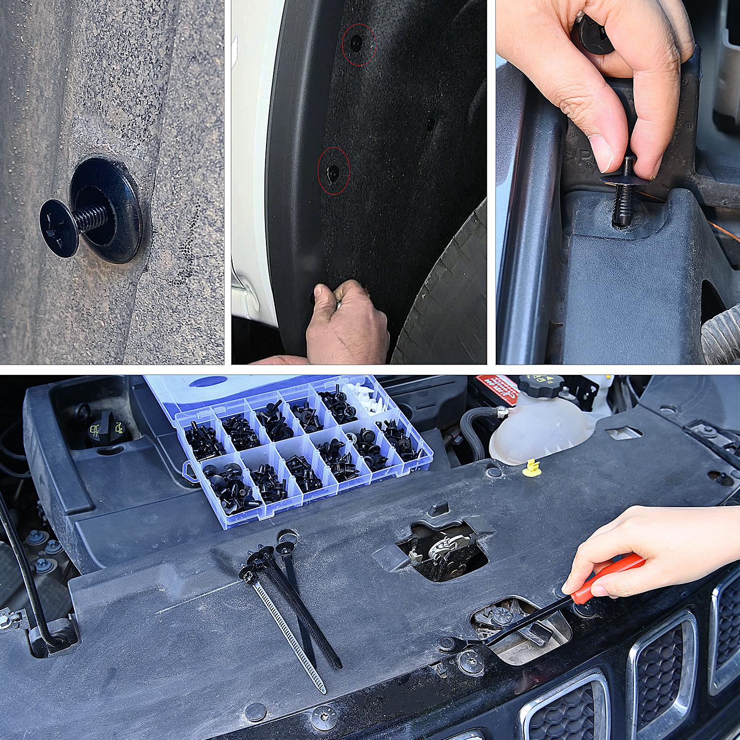 Nilight 380pcs Car Retainer Clips & Fastener Remover with 12 Most Popular Sizes Auto Push Pin Rivets Set Door Trim Panel Clips Black Replacement Automotive Accessories Body Screw  dealsforyoudays
