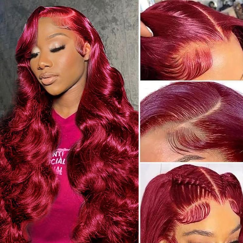 99J Burgundy 13X4 Lace Front Wigs Human Hair Body Wave 13x6 HD Transparent Lace Frontal Wig Pre Plucked With Baby Hair