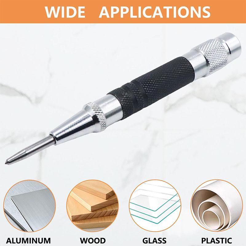 Press Button Automatic Center Punch, Innovative Dual Count Spring Loaded System, Stable and Controllable Impact Force, Adjustable Stroke Design