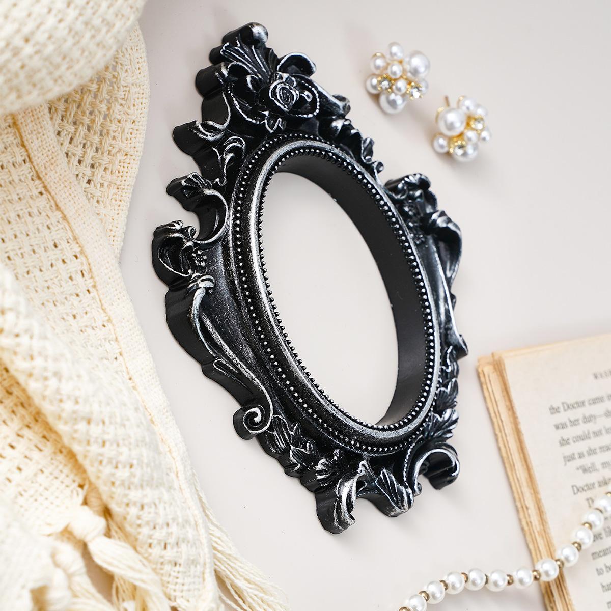 French Silver-Trimmed Mini Frame, Resin Desktop Decor, DIY Craft Accessory, Home Decoration, Wedding, Party, Holiday Decor